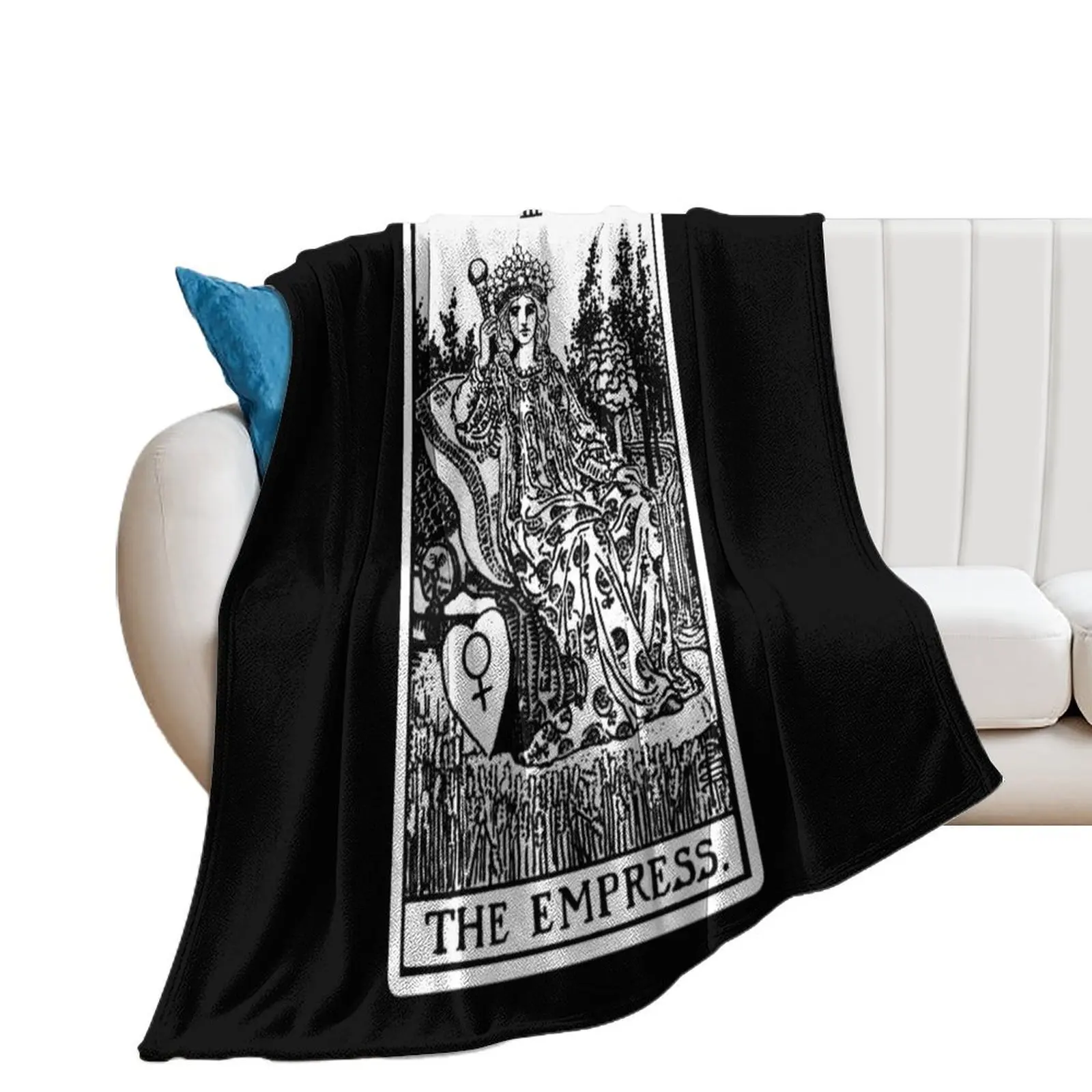 

III. The Empress Tarot Card Black and white Throw Blanket manga Travel Soft Plush Plaid Designers Blankets