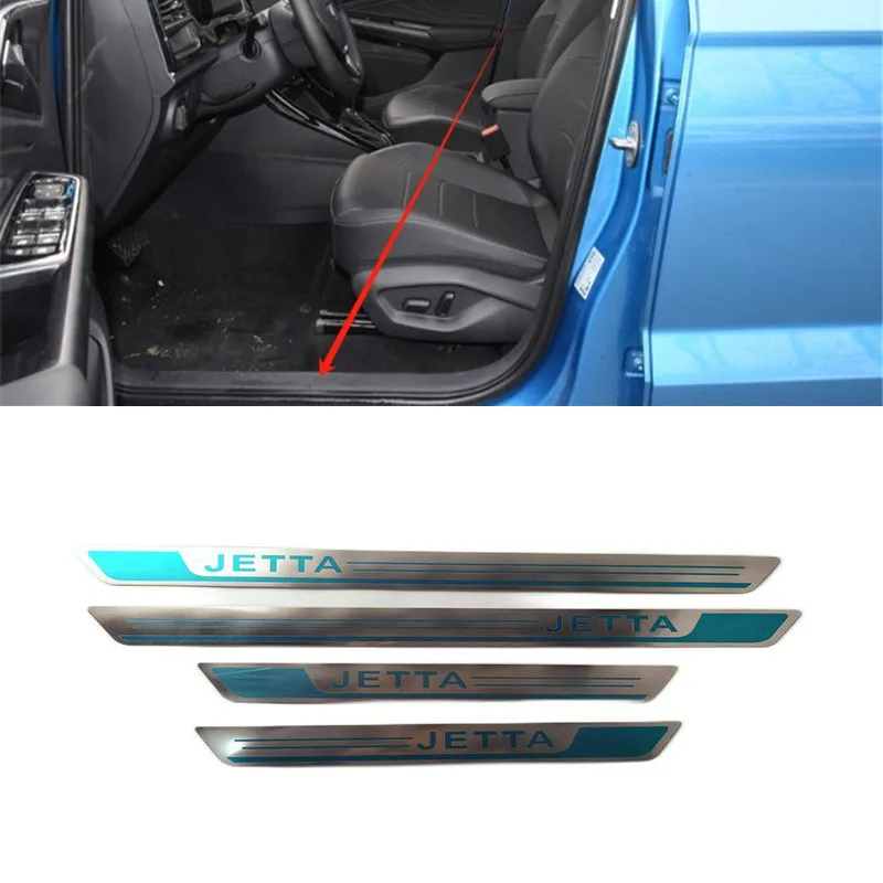 4PCS/Lot Stainless Steel For 2012-2018 Volkswagen JETTA MK6 Ultra-thin Auto Car Door Sill Scuff Plate Pedal Cover