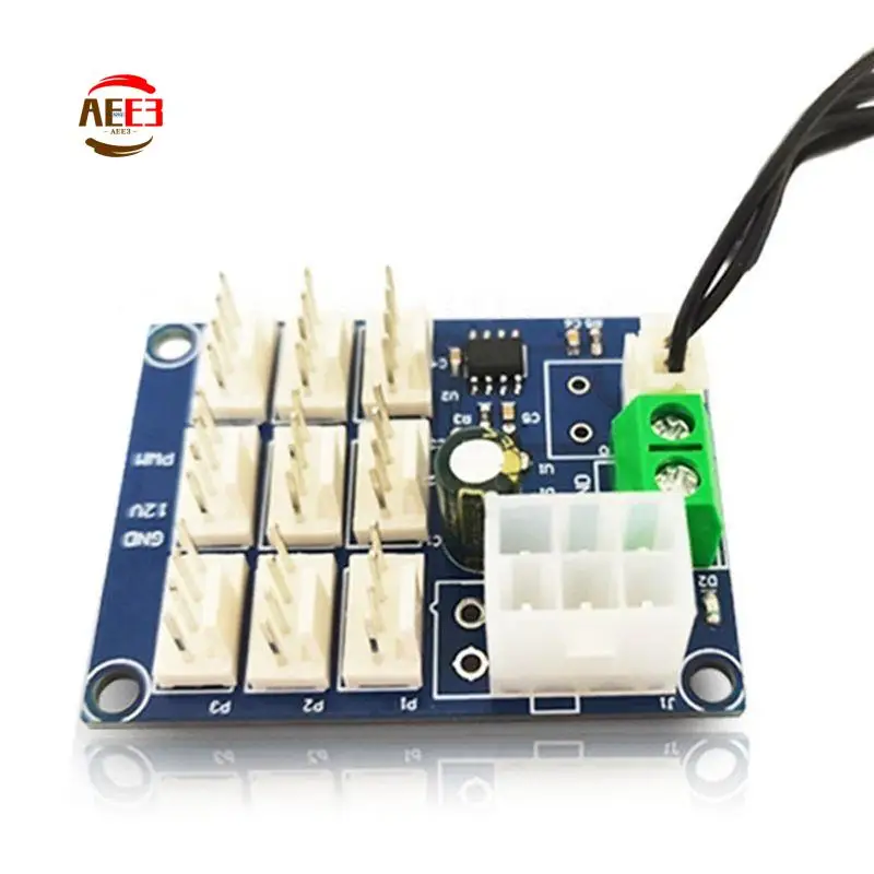AEE3-PWM Speed Controller 12V Temperature Measurement Control NTC Control Computer Case Fan Multi-Circuit Speed Controller Durab