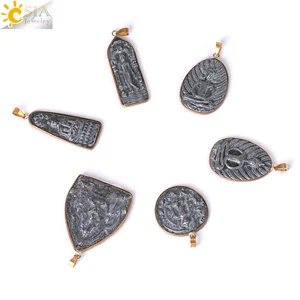 CSJA Thai Buddha Halskette für Männer Frauen Amulett Anhänger Vintage Spirit Round Anhänger Erklärung Halsketten Ameuletes Schmuck S943 10 Hauptverkaufskette Thailand - №8