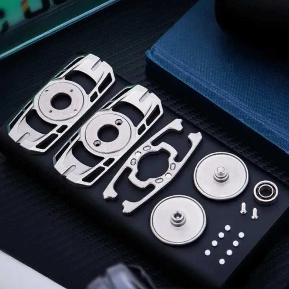 Guzhedc lingjin diapasão de duas lâminas fidget spinner metal ansiedade brinquedos para adultos gadgets acessórios de mesa de escritório