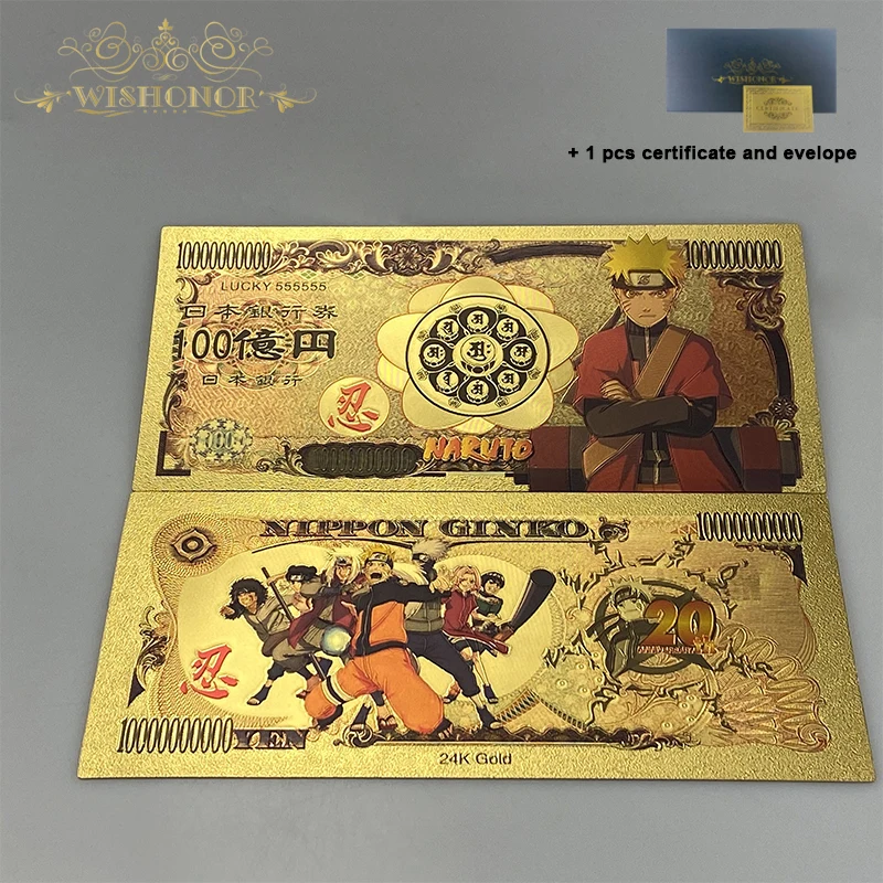 2024 14 types Anime Uzumaki Sasuke Gold banknotes For Collection