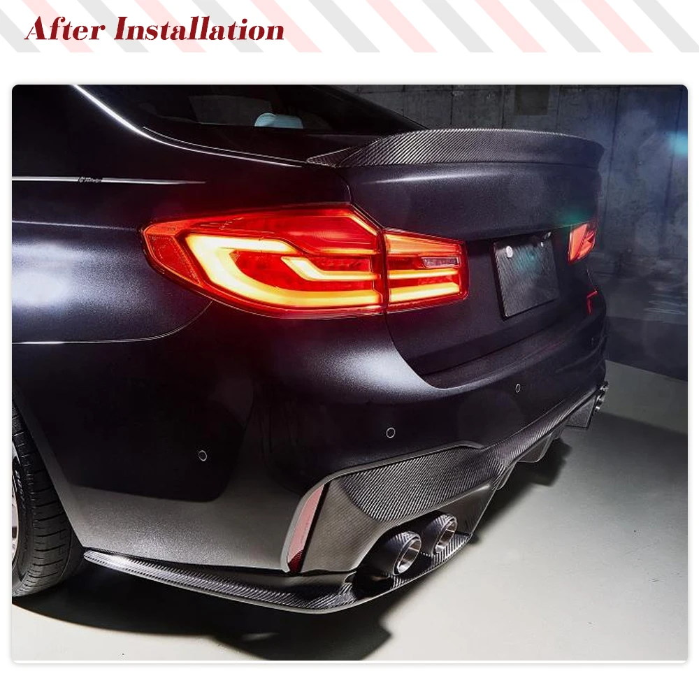 Rear Bumper Diffuser Lip Spoiler for BMW 5 Series F90 M5 2018 - 2020 Car Rear Diffuser Lip Spoiler Real Carbon Fiber 3PCS/SET