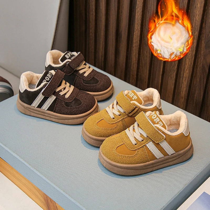 Children's Padded Sneakers 1-12 Years Old Winter Boys Girls Cotton Shoes Lightweight Non-slip Baby Walking Shoes Kids Boots