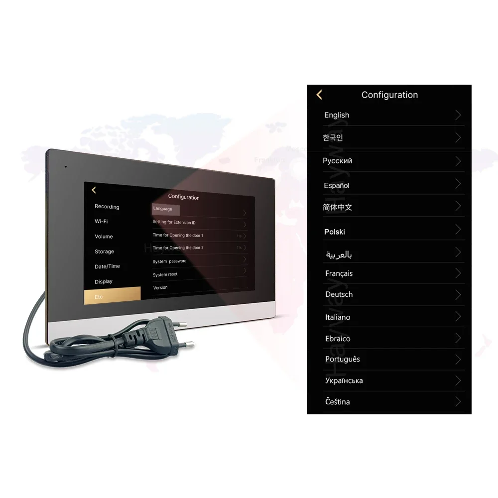 Hayway Tuya Wifi Video Intercom 1080P جرس الباب 7 بوصة IPS شاشة لمس كاملة مع معرف كشف الهاتف المحمول التحكم في الوصول فتح