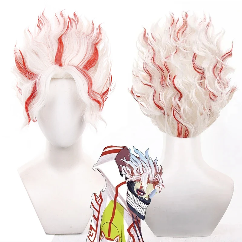 Anime Ken Takakura Okarun Cosplay Wig Mask Glasses Red White Hair Momo Ayase Halloween Party For Adult  Women Men Props