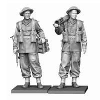1/35 WW2 British PIAT infantry team, Resin Model figure soldier, GK, WWII military theme, Unassembled and unpainted kit