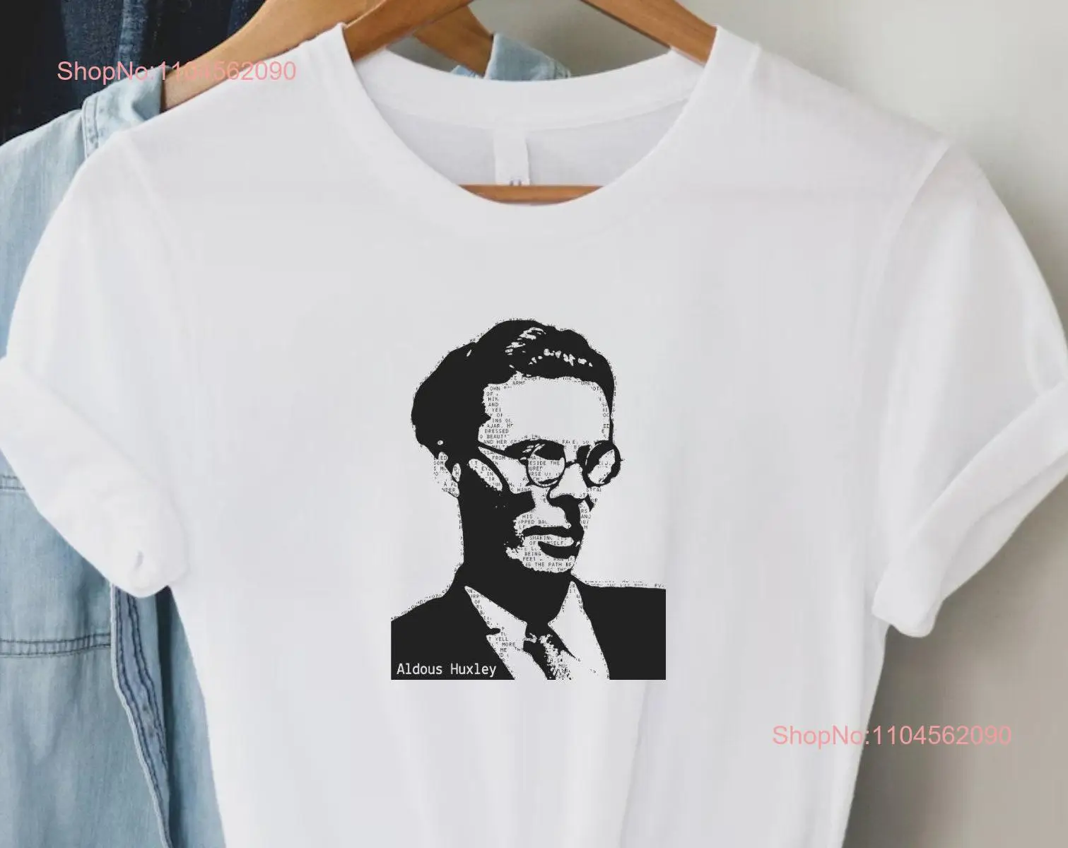 Aldous Huxley T Shirt Literary Visionary Tribute long or short sleeves