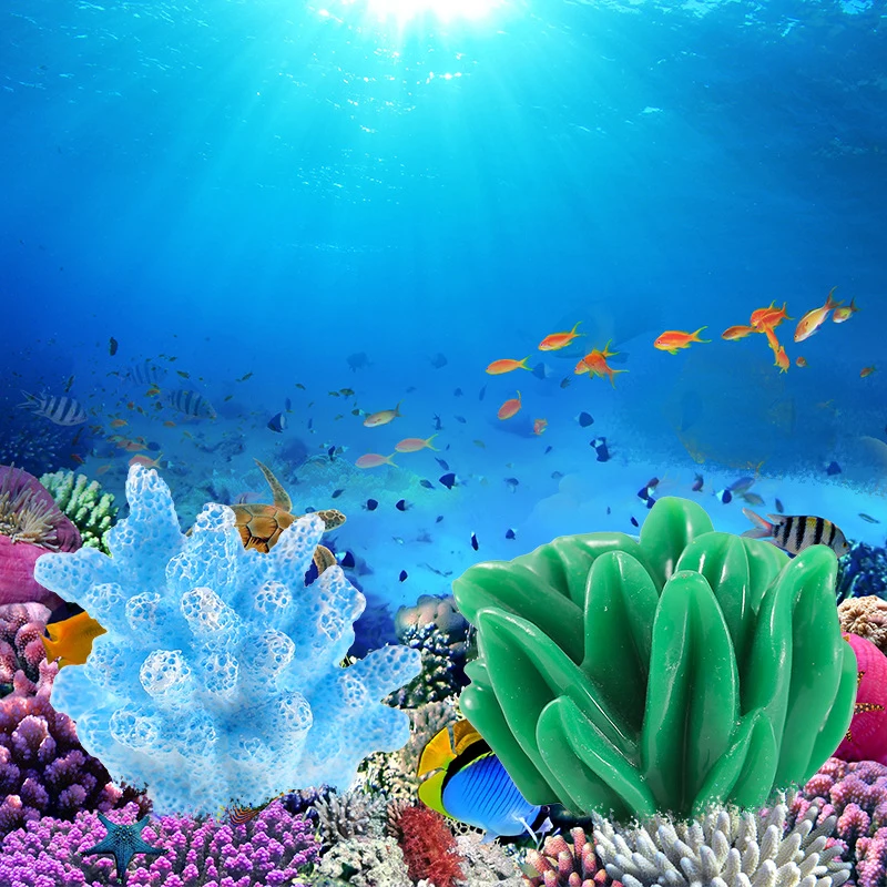 Mini-Kunstharz-Korallen- und Seegras-Aquariumdekoration, Miniaturfigur, Ornament für Feengarten und Mikrolandschaft – Detail 6