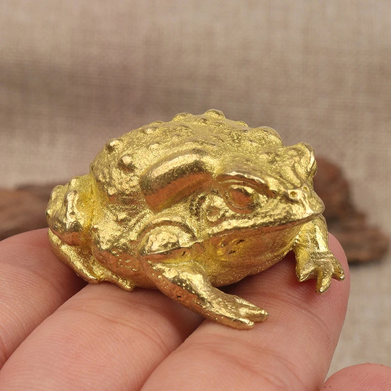 Feng Shui Brass Toad Money LUCKY Fortune Wealth Chinese Frog Toad Pi Xiu Turtle Coin Lucky Gift Tabletop Home Office Ornament