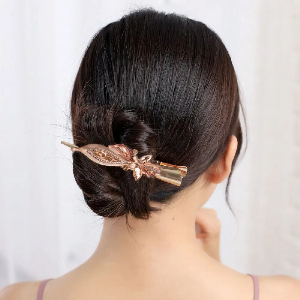 

Retro Large Flower Butterfly Women Metal Hairpin Horn Clips Duckbill Clips Hair Clips