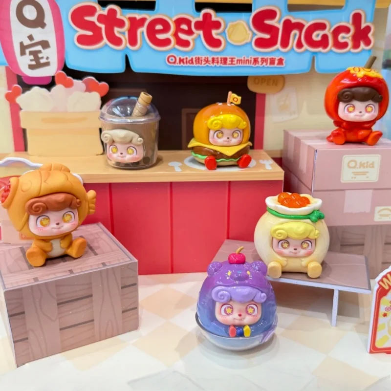 

In Stock Q.Kid Street Snack Mini Series Blind Box Kawaii Desktop Ornament Trendy Doll Handmade Mystery Box Birthday Toy Gift