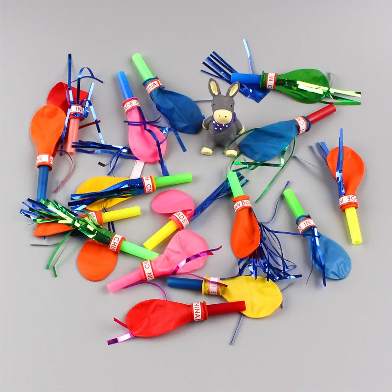 

Colorful Balloon Whistle for Kids, Blowing Dragon, Birthday Party Favors, Present Giveaway, Children Toys, Filler, 50Pcs