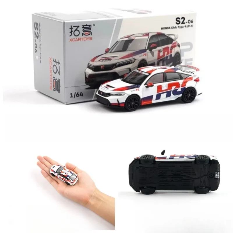 XCARTOYS POPRACE 1/64 Honda Civic Type-R FL5 Alloy Diecast Racing Car Model Adult Collection JDM Sports Mini Vehicle Ornament