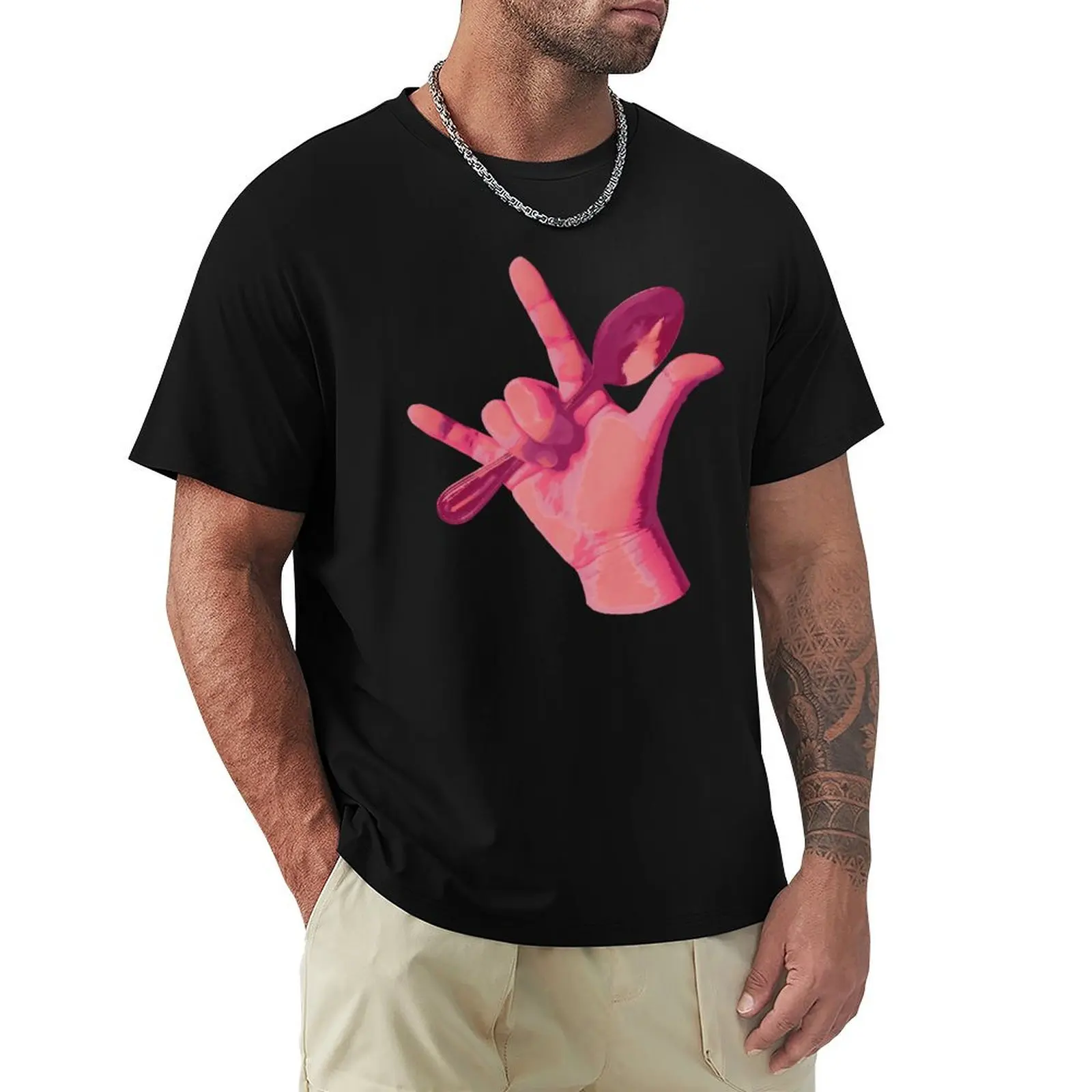 Digital Art Photography American Sign Language I Love You Spoon Spoonies Disability Awareness Chronic Illness Pride no t T-Shirt