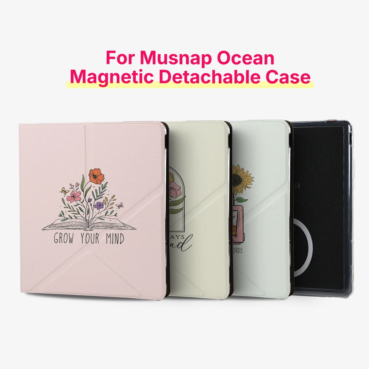 Murmole Hand-Drawn Illustration Magnetic Detachable Case suit for Musnap Ocean Oceanc iReader Ocean5pro 7 Inch Stand Smart Cover