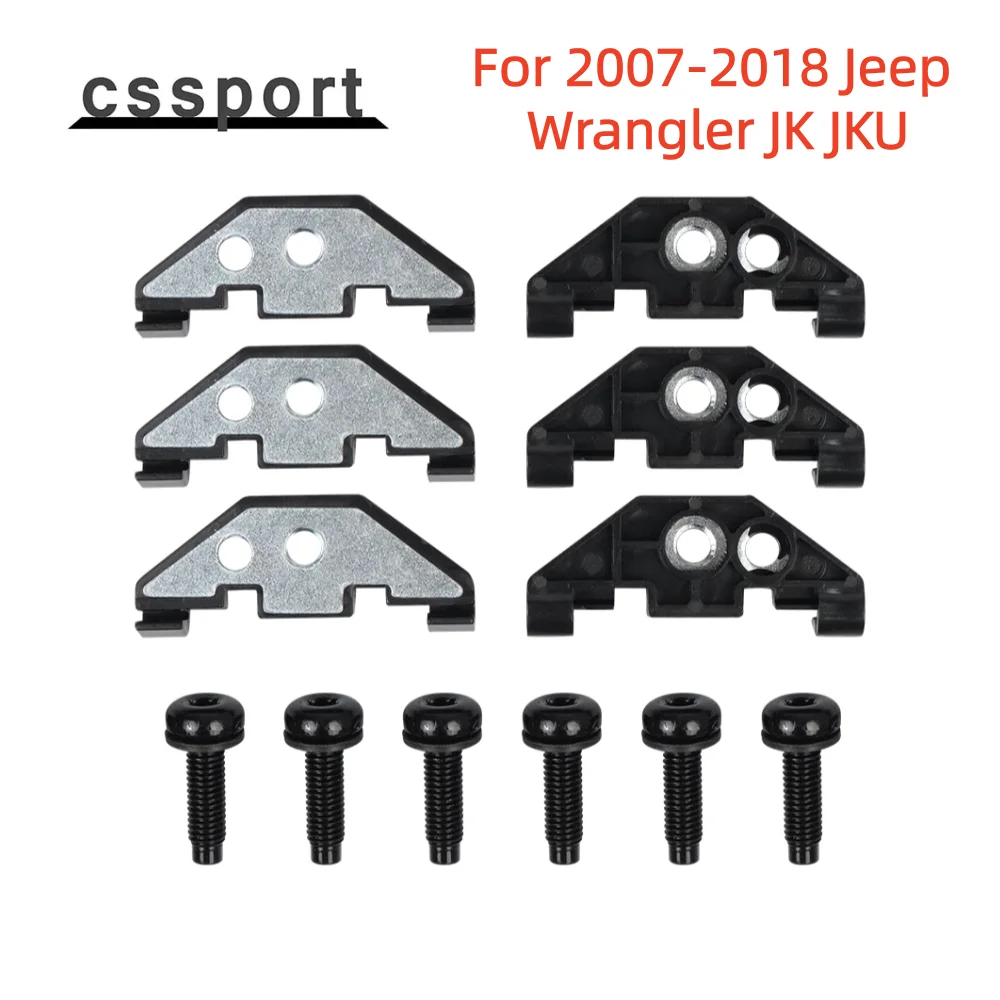 Hardtop Mounting Bolt and Retainer Nut Handware Kit Hard Top Retainer Nut with Clip Black For 2007-2018 Jeep Wrangler JK JKU