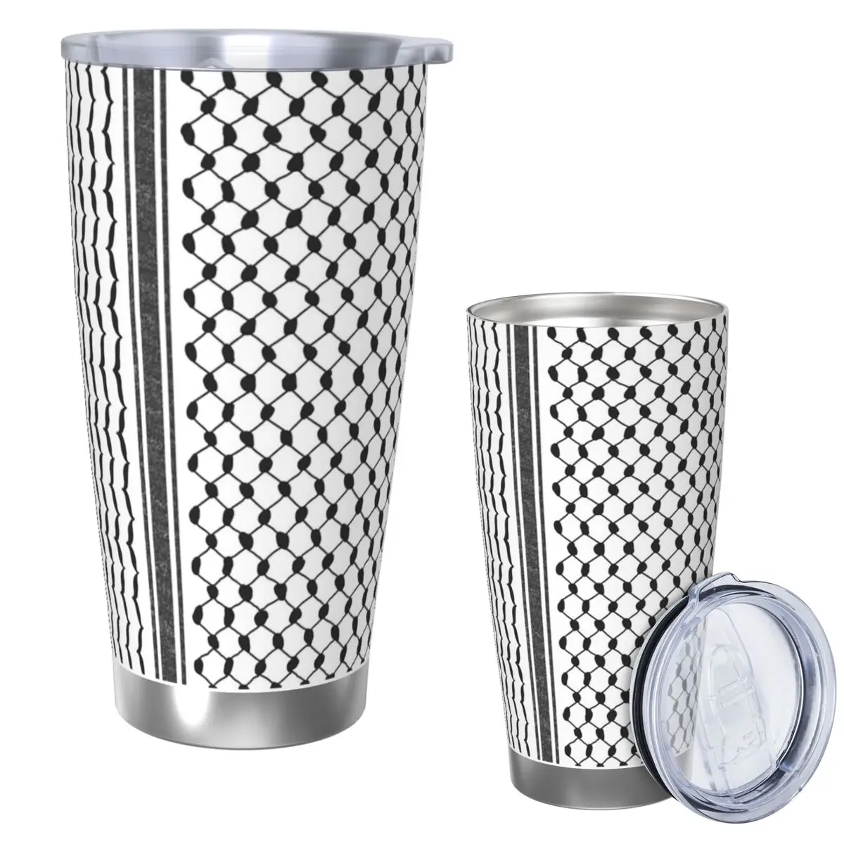 

Hattah (Keffiyeh) Stainless Steel Tumbler Vacuum Insulated Mug Thermal Cold Bottle Straw With Lid 20oz