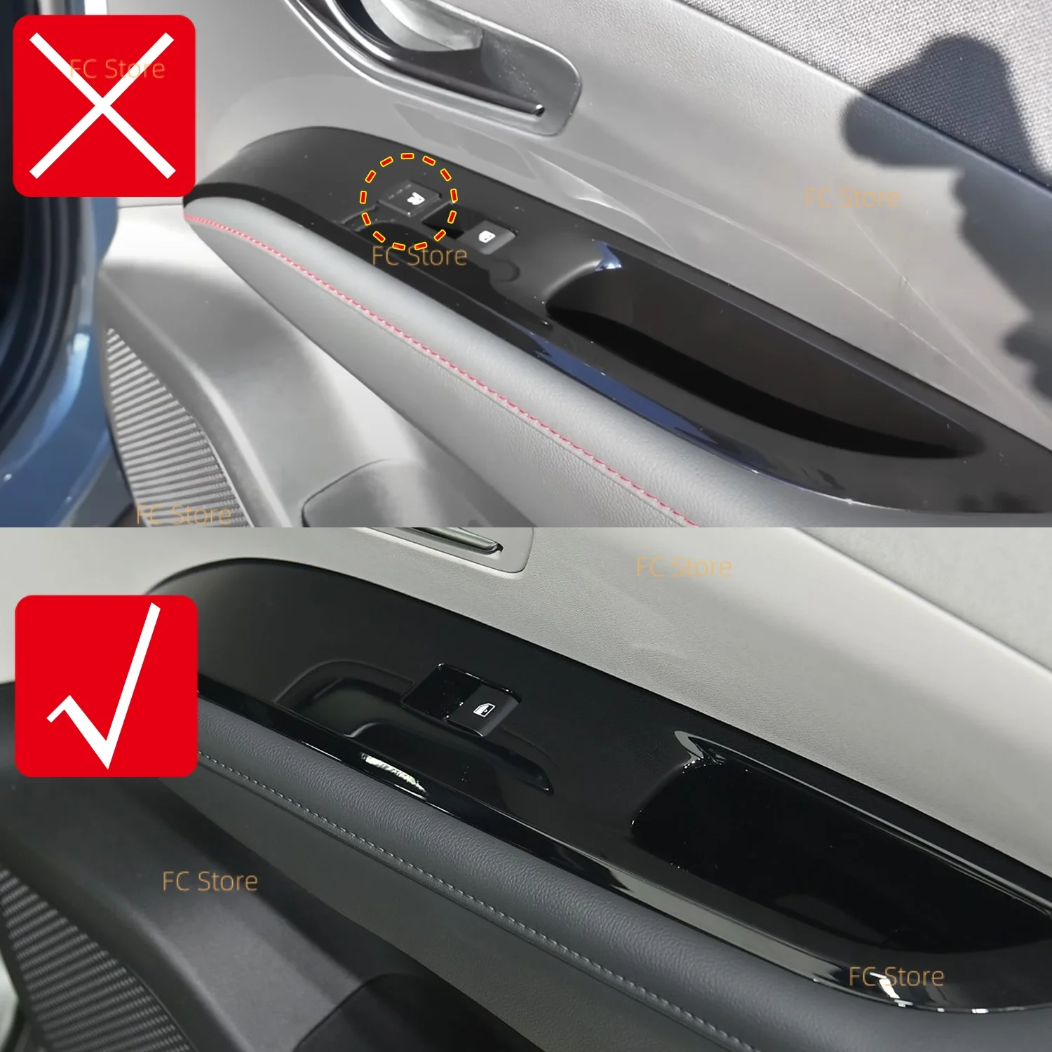 For Hyundai For Tucson 2025 2026 Interior Window Lift Switch Button Cover Trim ABS Car Style Interior Dashboard Central Console view 6