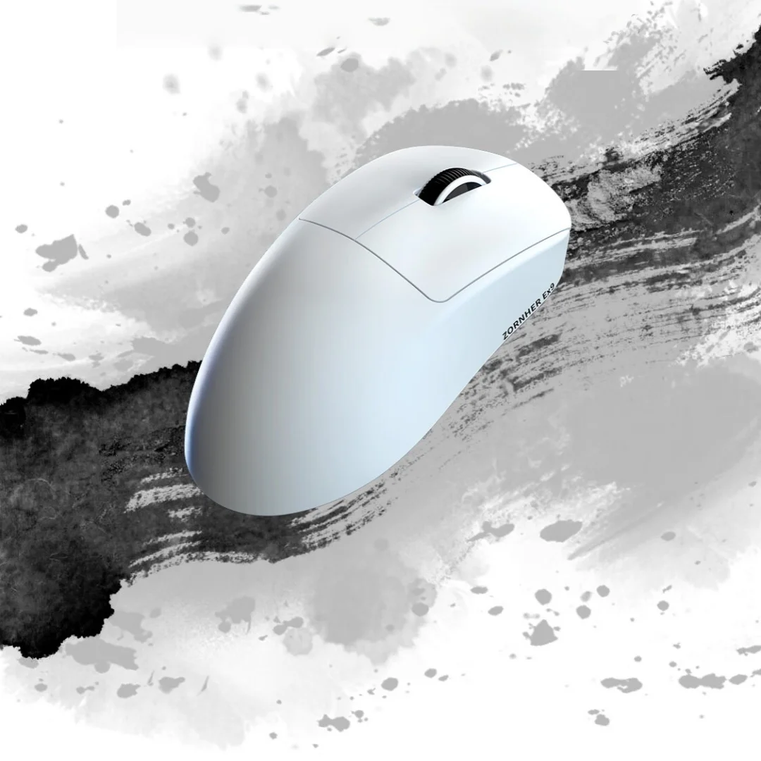 ZORNHER Ergoflux9 Gaming Mouse Lightweight Wireless Gaming E-Sports Rechargeable Tri-Mode Ergonomic Design EX9 PAW3950