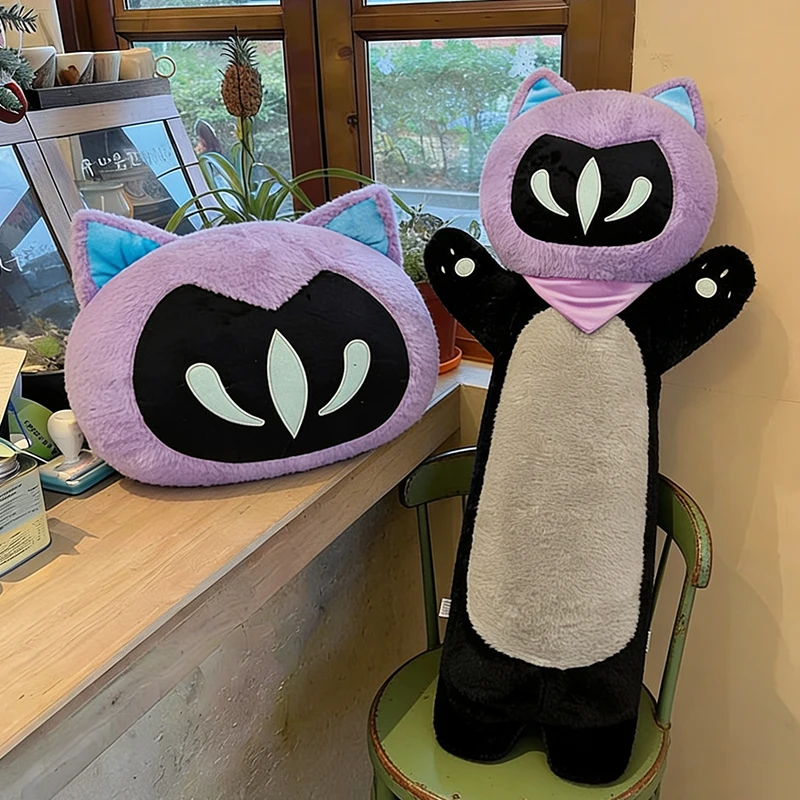 

New Large Size 110cm Valorant OMEN Shadow Cat Plush Toy Fanmade Inspired Character Stuffed Doll Game Gift for Gamers Collectors