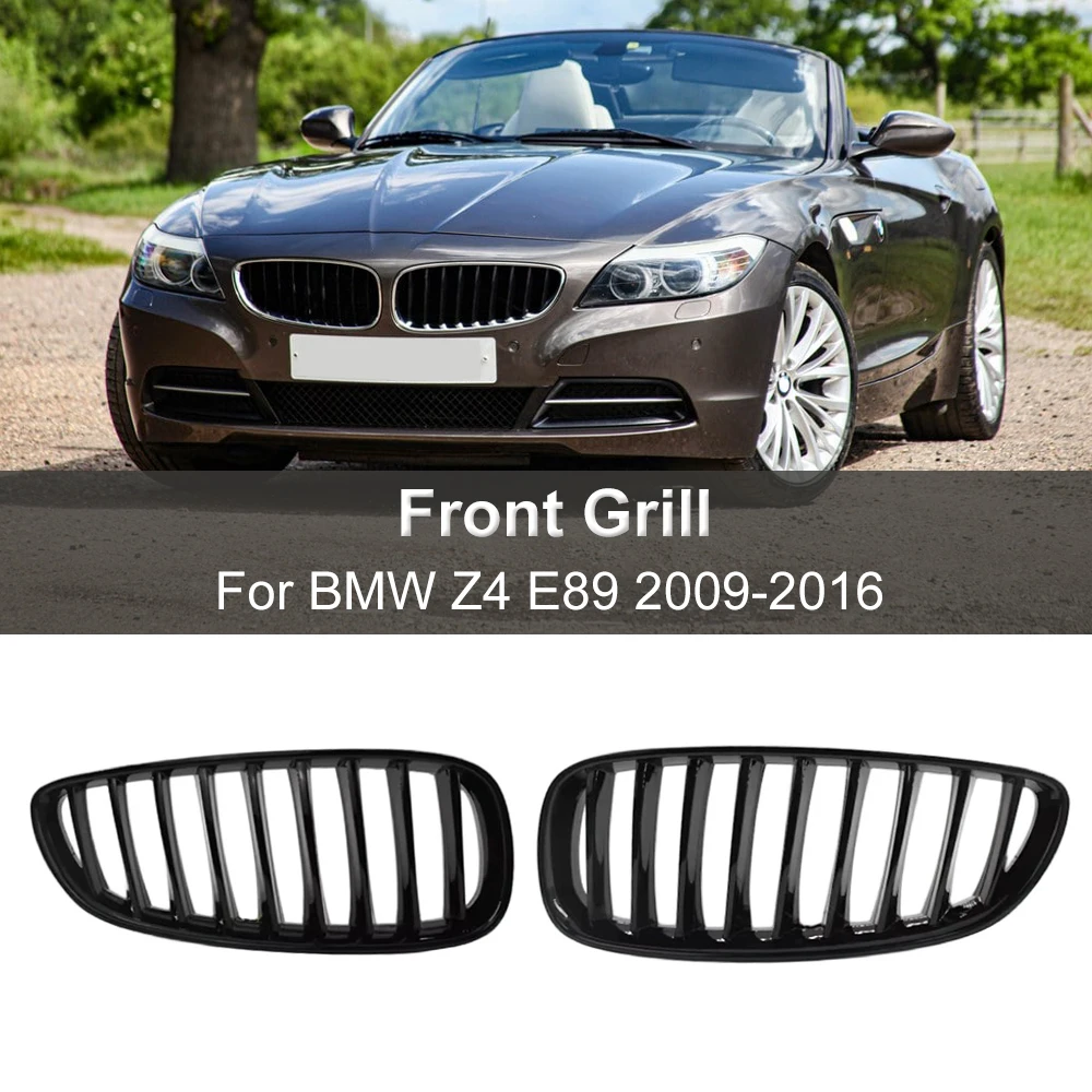 

Car Front Bumper Kidney Grill Hood Grille For BMW Z4 E89 2009-2016 Racing Grille 1 Slat Line Gloss Black Replacement