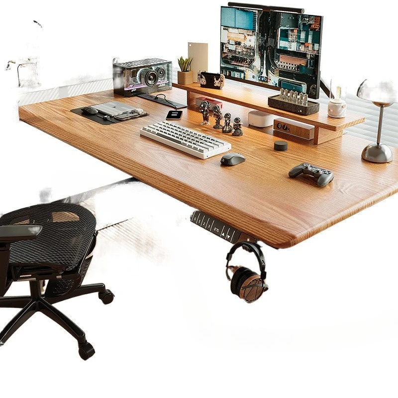 

Electric lifting intelligent computer desk solid wood home writing office work game e-sports
