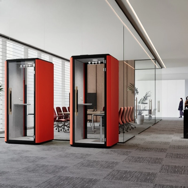 Modern Design Movable Soundproof Home/Office Phone Booth Pod Acoustic Meeting Space for Single Person