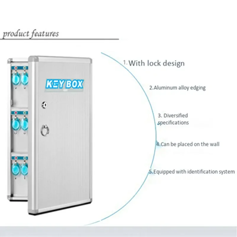 알루미늄 합금 ABS 벽 장착형 키 박스, 기숙사 렌탈 하우스 보안 보호 잠금 장치, 보관 안전 예금 관리 캐비닛
