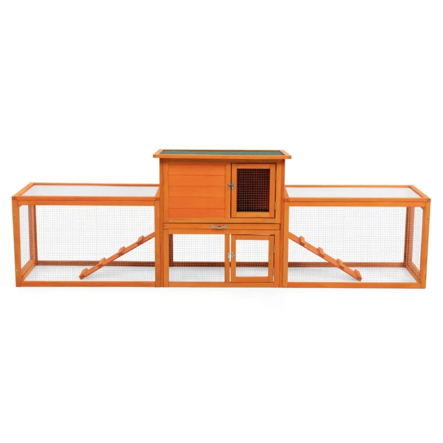 

Large Three Box Rabbit Cage for Indoor Outdoor Use Orange Pet Accessories