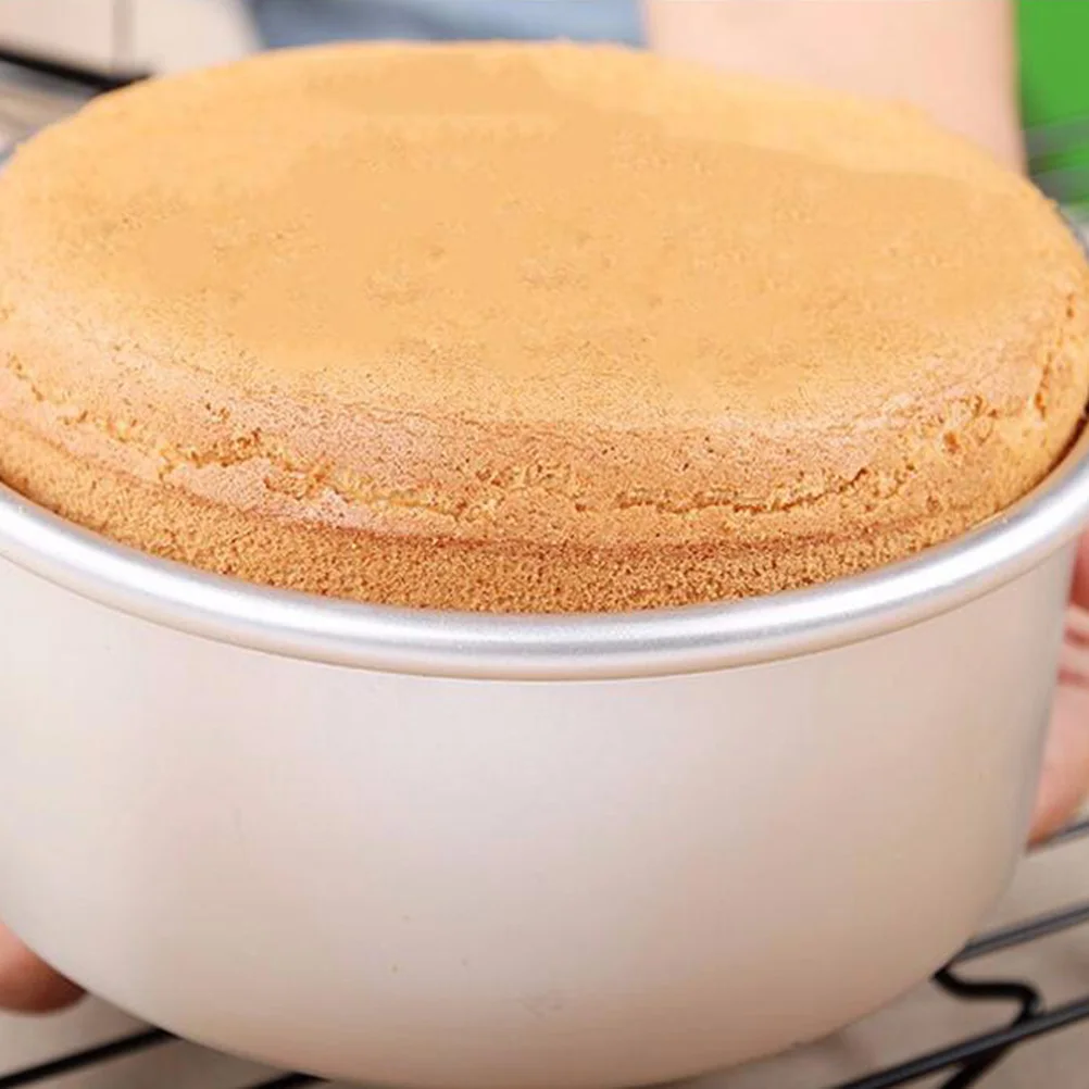 

4 Pcs Aluminum Alumium Alloy Cake Mold Alloy Mini Cake Baking Tray Non stick Removable Bottom Round Pan Baking Tray For Desserts