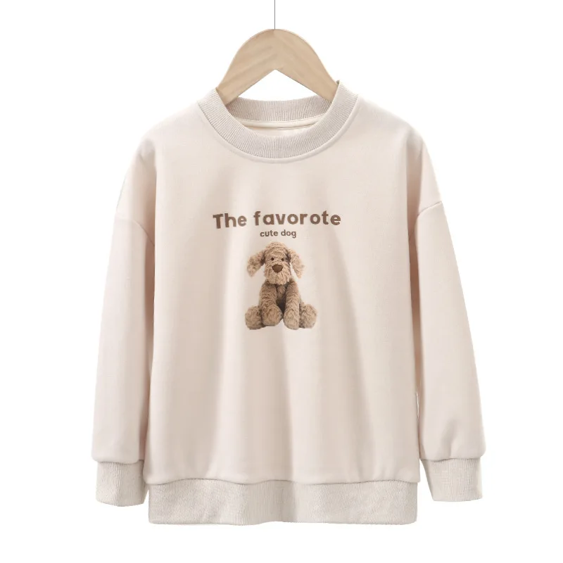 

3-18 Years 2024 New Children's Tops Clothing Spring Autumn Pull Over Dog Loose Fit Kids Boys Girls Sweatshirts