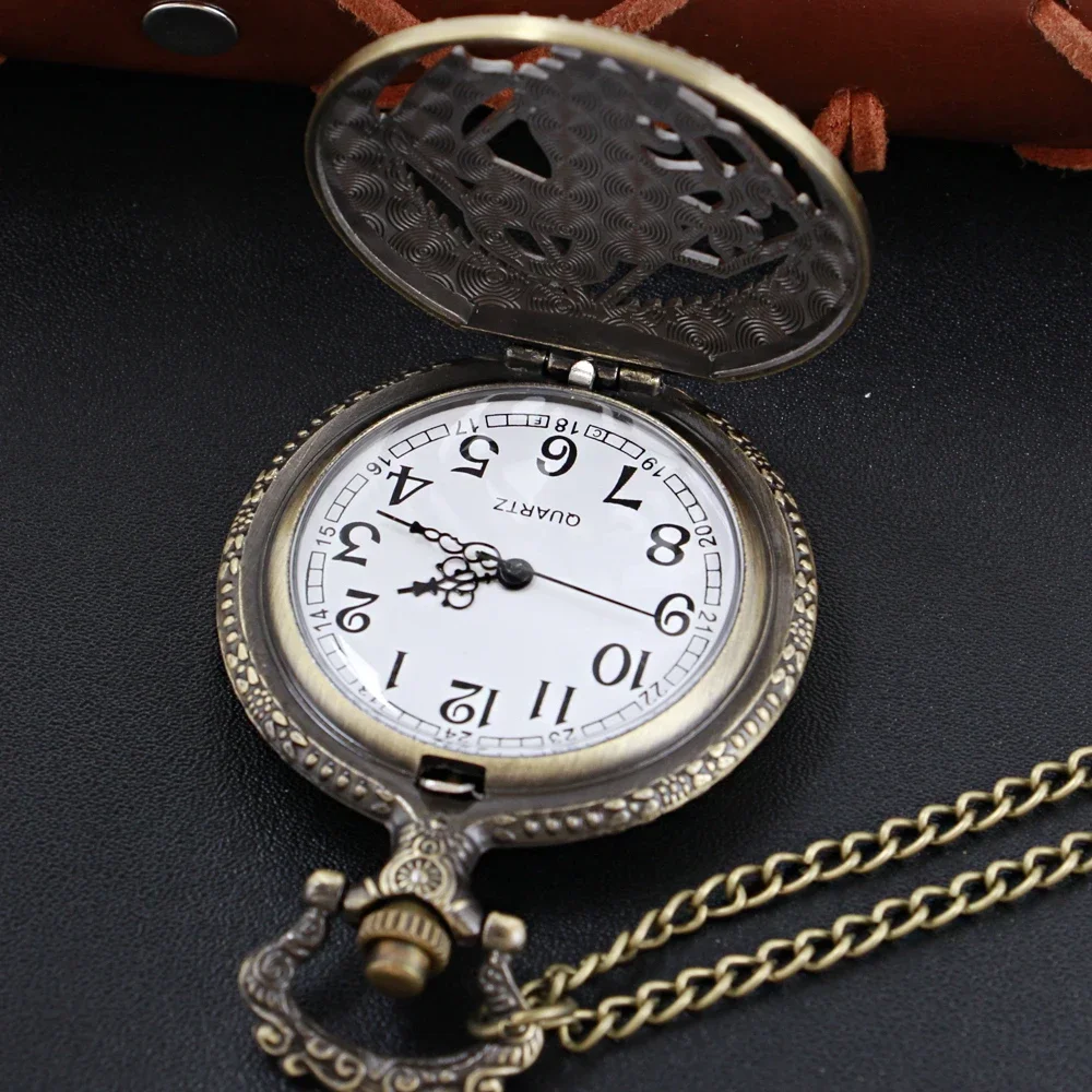 New Anime Fullmetal Alchemist Edward Hollow Bronze Quartz Pocket Watches Pendant Necklace Fob Watch Men Women Gifts Pocket Watch