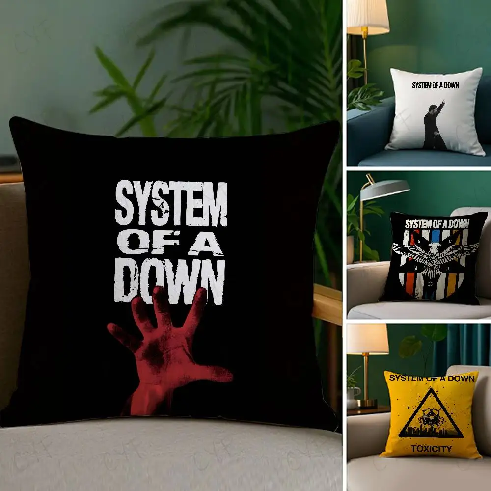 

Hot Rock Band S-System Of A Down Pillow Case Custom Printed Brushed Fleece Pillow, Baby Skin-Touch, Eco-Friendly Dye-Sublimation
