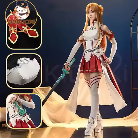 IN STOCK Yuuki Asuna Cosplay Costume Anime Sword Art Online Cosplay DUDU-SR Female Costume Yuuki Asuna Cosplay Wig