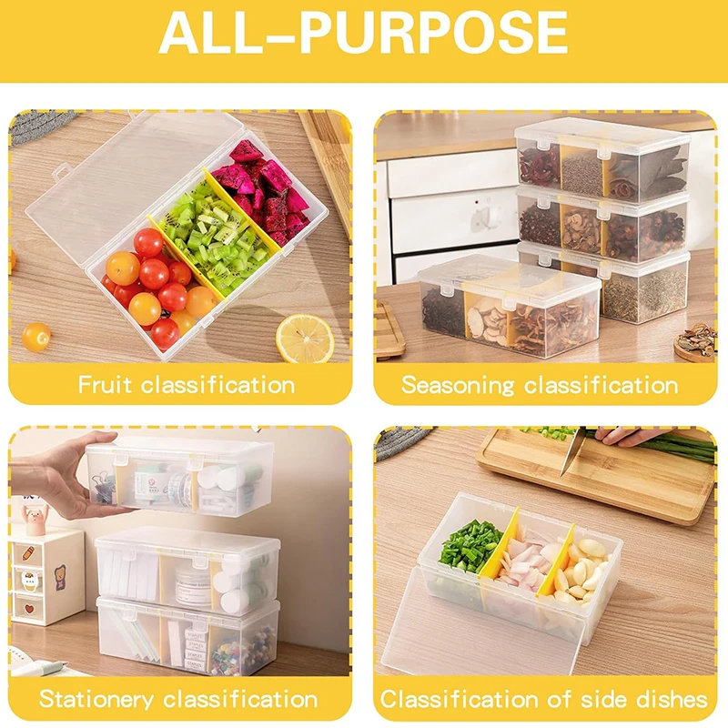 Compartment Photocards Storage Box Transparent Stickers Card Holder Desk Storage Organizer Classification Box Stationery