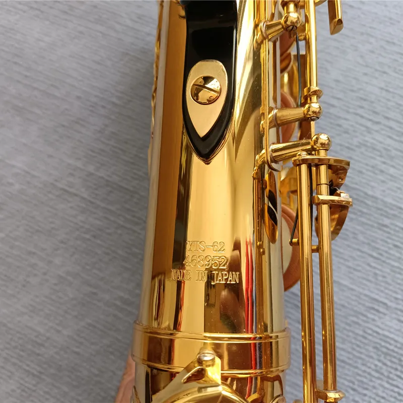 Japan Saxofón Tenor Bb, laca dorada, YTS-62, instrumento Musical de latón amarillo, profesional, con funda, accesorios