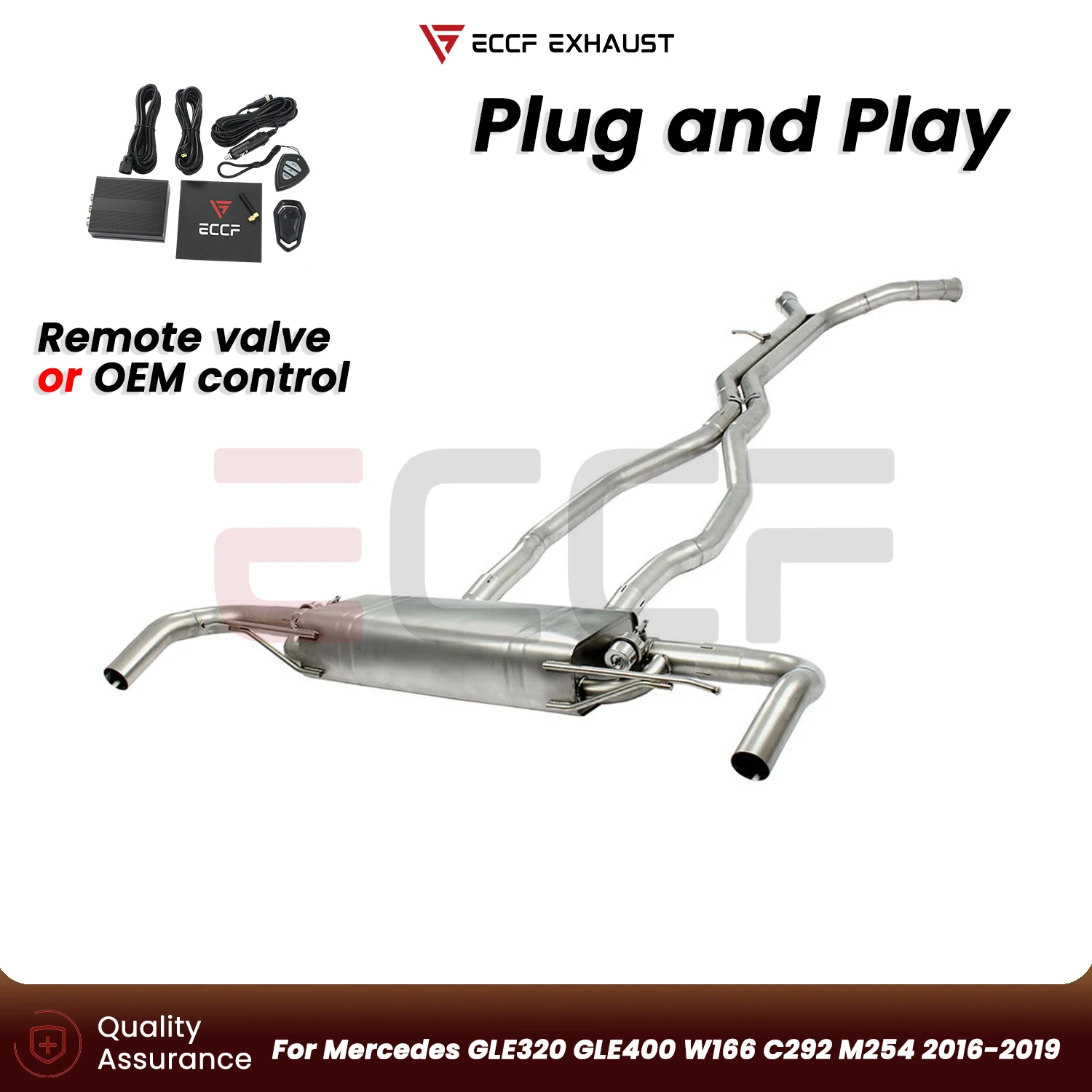 

Sporty Stainless steel Catback Exhaust FOR Mercedes GLE320 GLE400 W166 C292 M254 2016-2019 Performance Upgrade Plug and Play