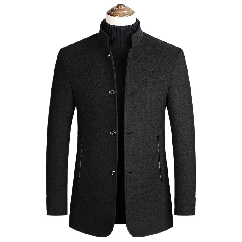 New Autumn Winter Men Wool Blends Stand-up Collar Business Casual Blazers Jackets Man High Quality Men Blazers Coats Jackets 4XL