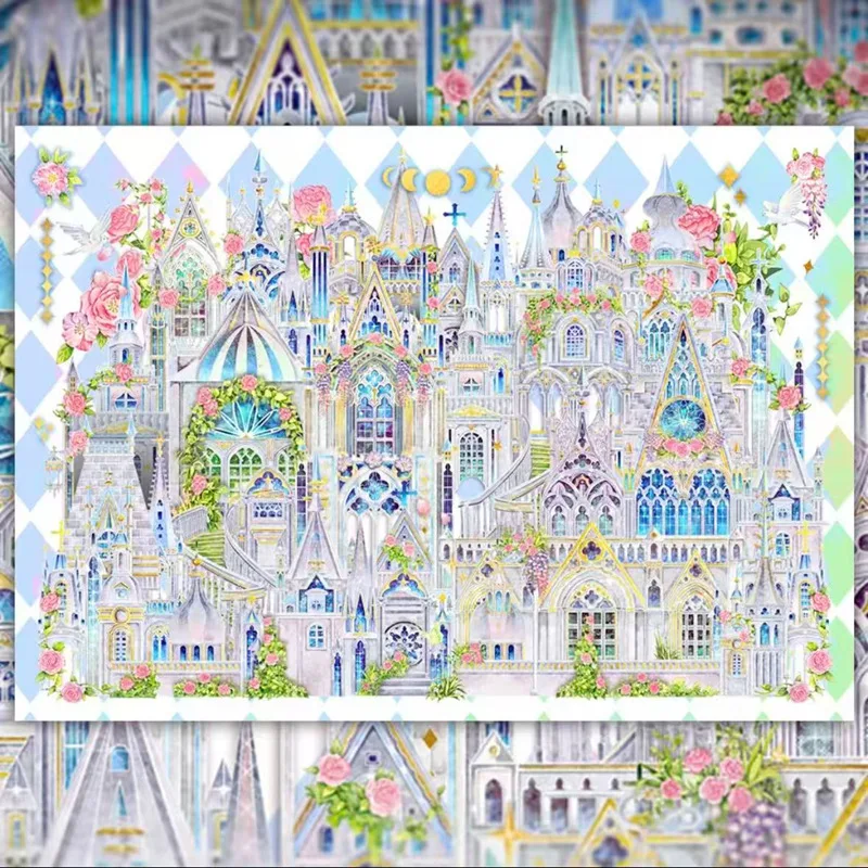 JIAMEI Kawaii Moon Reef Song&Chunxin Garden 3D Cartoon Miniature Scene Stickers DIY Hand Stacking Fun Stress Relief Stickers