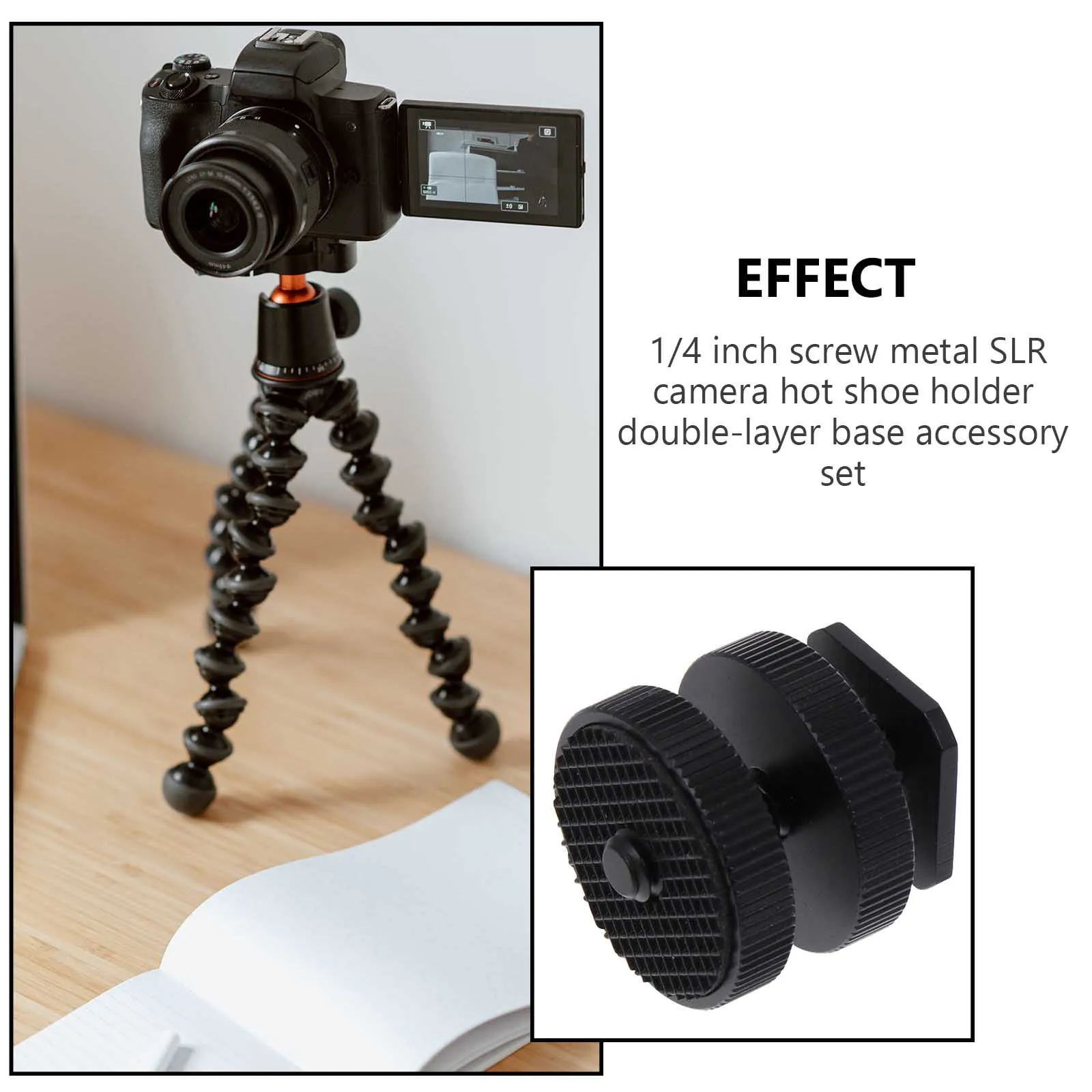 

3Pcs Hot Shoe Mount Adapter Tripod Screw Adjustable Flash Cold Shoe for Dslr Camera Rig LED Mic Monitor Lighting Accessories