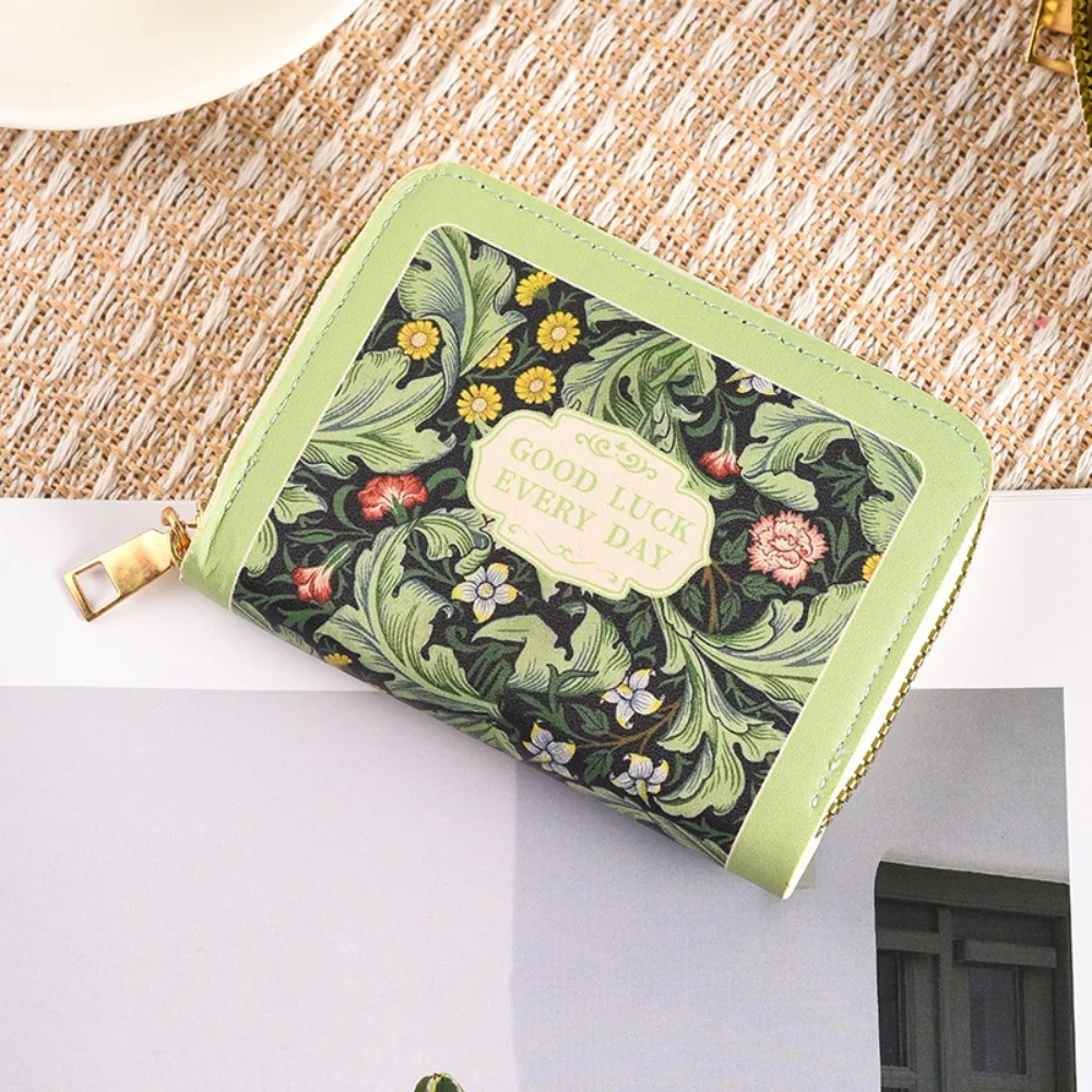 

Portable 11/18 Slots Women Wallet PU Leather Floral Credit Card Holder Large Capacity Multipurpose Anti-demagnetic Coin Purse