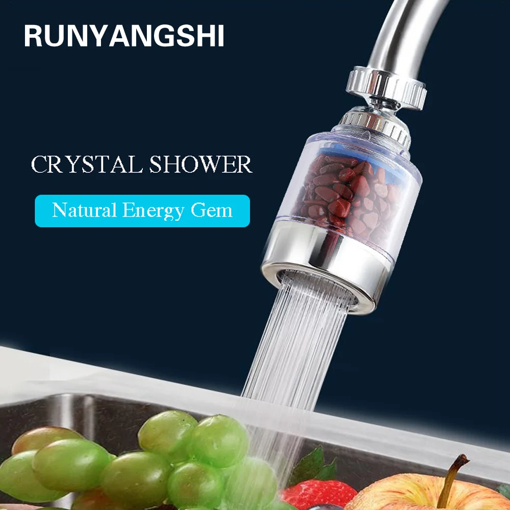 

Natural Crystal Rubble Gravel Stone Rose quartz Faucet Filter Sprinkler Clean Water Source Gem Purifiernozzle