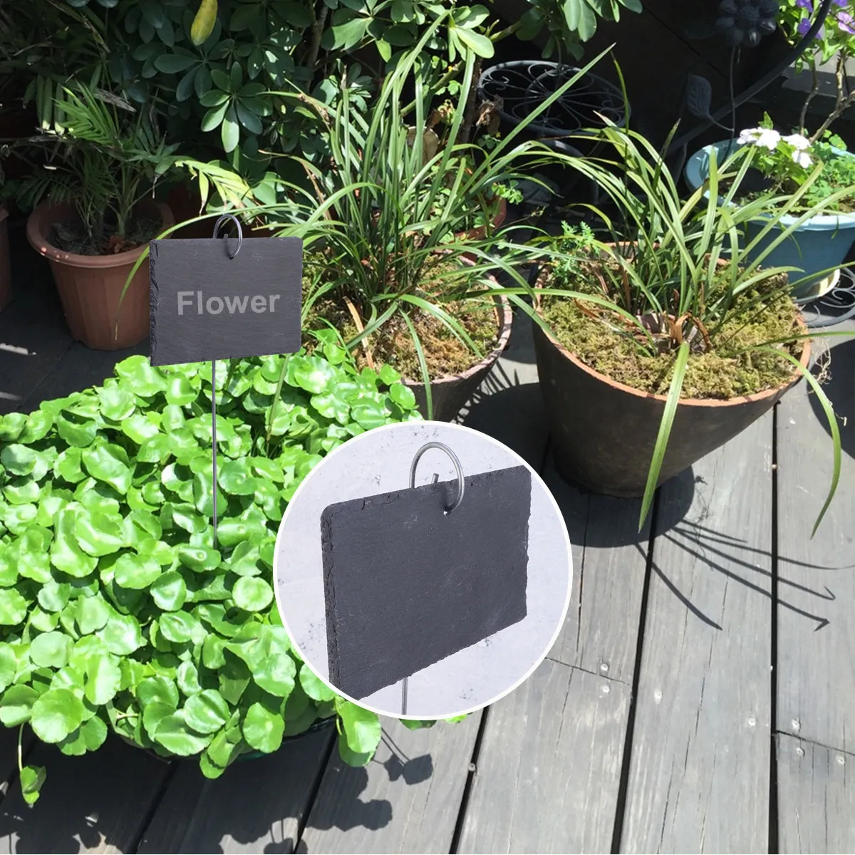Plant Labels Garden Markers Nursery Tags Outdoor Flower Halloween Christmas Iron Hanging Rod Home Garden Balcony Garden 1SET
