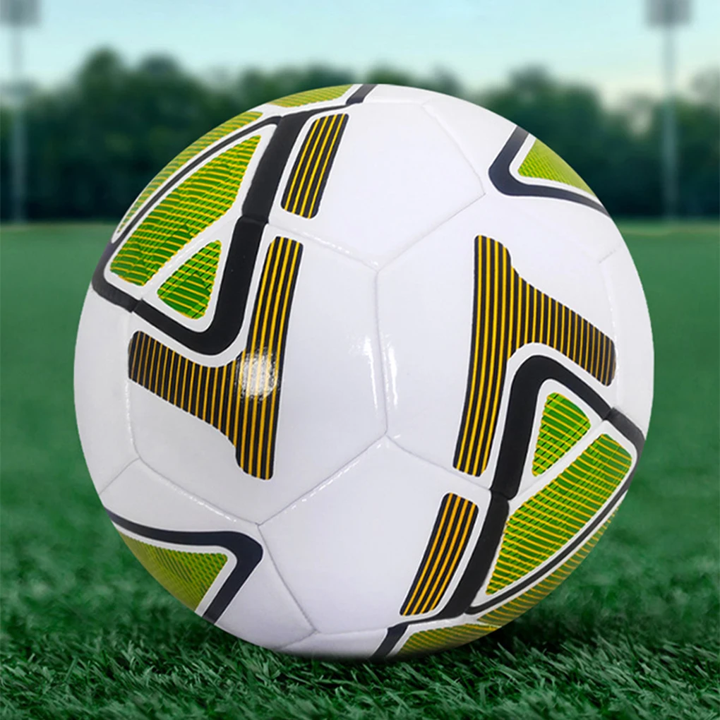 

Machine Stitched Panels Soccer Ball For High Durability Soft PVC Cover For Smooth Handling Football White green