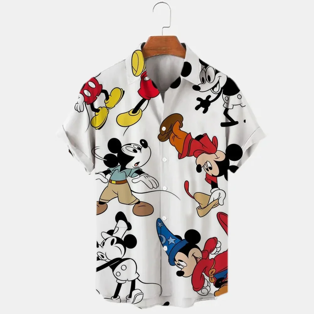 2023 3d impresso disney pato donald mickey mouse camisa floral camisa masculina verão moda tendência vintage boutique topo