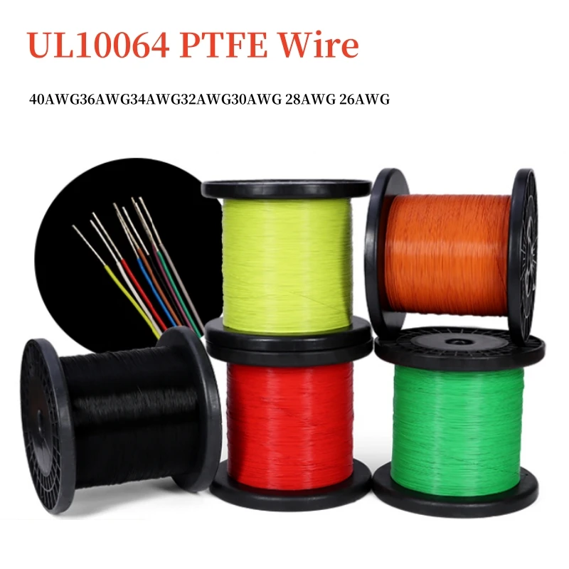 10M UL10064 FEP Wire 26/28/30/32/34/36/40AWG PTFE Plastic Ultra Fine Micro Wires Solder Tinned Copper Cable