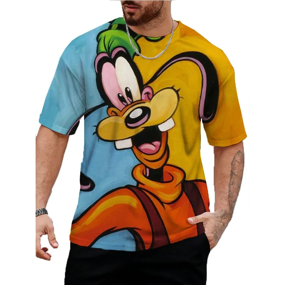 

Disney Cartoon T-shirt Men Women Summer Fun Goofy 3D Print Tops Tees Male Fashion Trend Short Sleeve Clothing Casual Streetwear