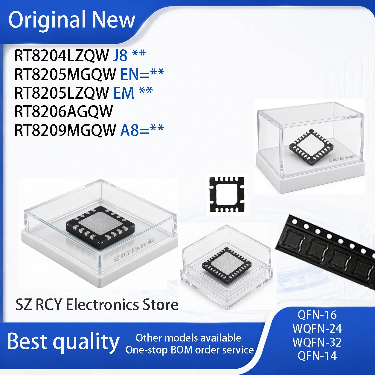 NEW5-30PCS) RT8204LZQW J8 RT8205MGQW EN= RT8205LZQW EM RT8206AGQW RT8209MGQW A8= RT8204L RT8205M RT8205L RT8209M RT8206A IC CHIP