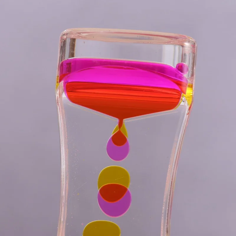 Decompression Double Color Sand Hourglasses Colorful Liquid Timer Anxiety Relief Liquid Motion Timer Bubble Timer Oil Decor Gift